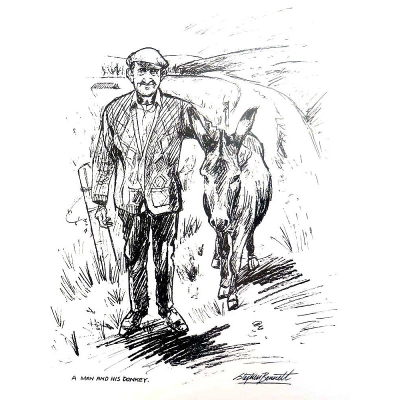 A man and his donkey