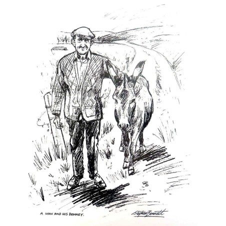 A man and his donkey