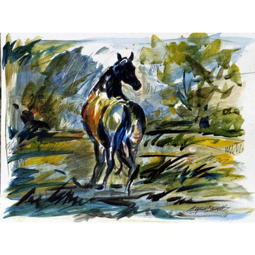 Painting of a Horse in the Wind