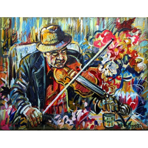 Fiddler with Flowers