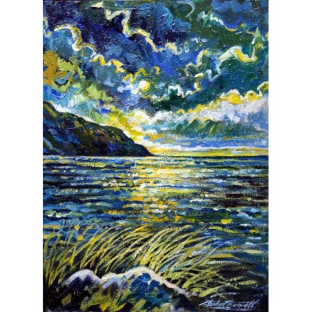 Sun going down over Maghera