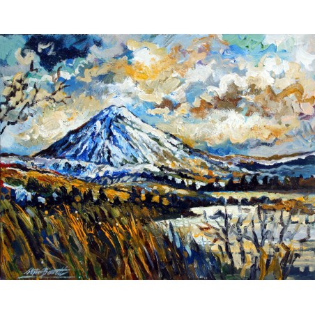 Painting of a snowcapped Mount Errigal, Co. Donegal